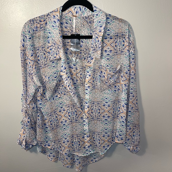 Geometric Print Free People blouse - Picture 2 of 6